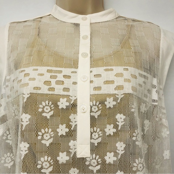 Cabi Prudence Ivory Lace Sleeveless Top - Picture 7 of 16